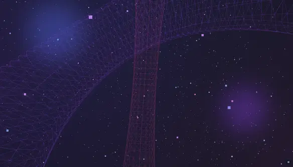 Wireframe tori particle field